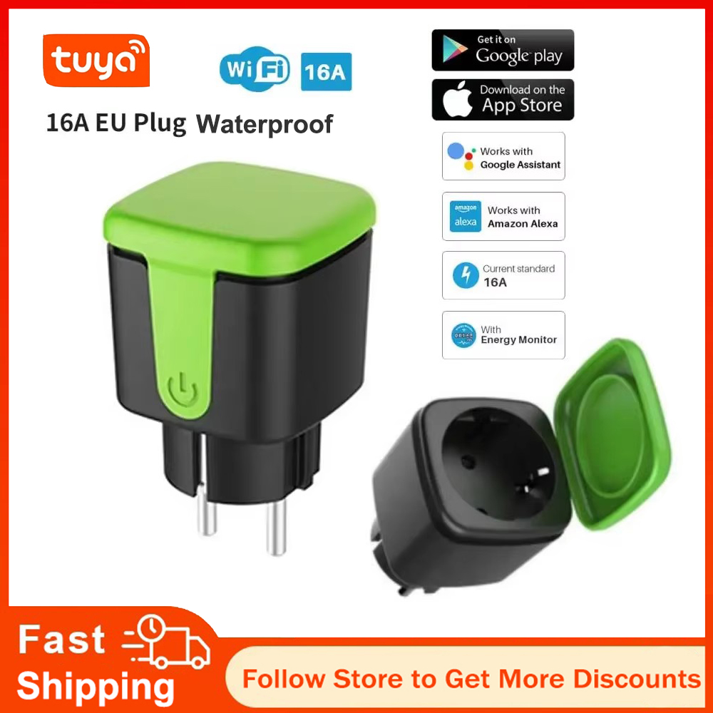 Outdoor Power Outlet Waterproof - Tuya EU 16A WiFi Smart Waterproof