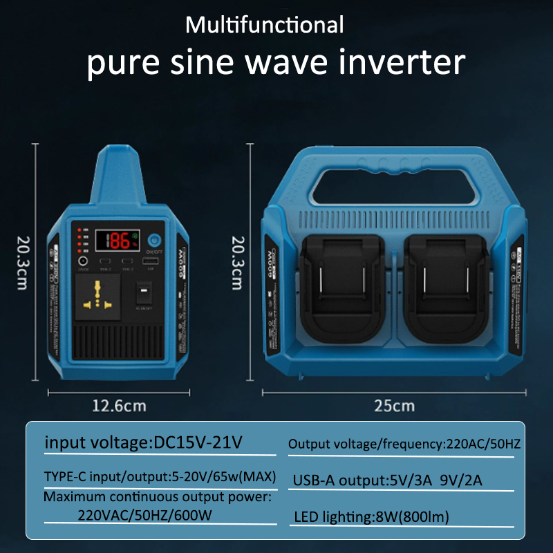 Outdoor Usb Power Adapter - Inverter Baterai Lithium 600W Adaptor Power