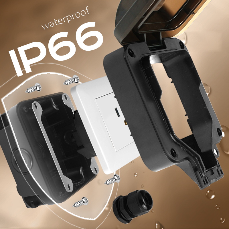 Avoir IP66 soket tahan air din - Outdoor Power Outlet Waterproof ulasan dan harga