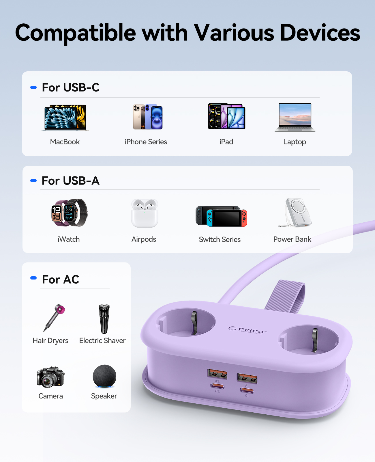 ORICO Cable-Wrap Portable Trav - Outdoor Usb Power Adapter ulasan dan harga