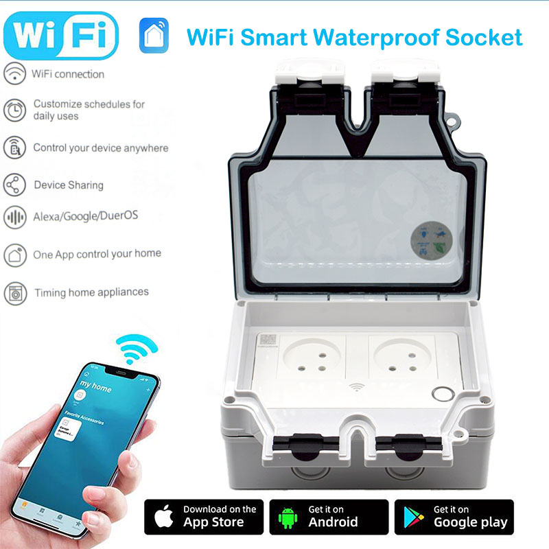 Soket Pintar 16A IP66 Tahan Ai - Outdoor Power Outlet Waterproof ulasan dan harga